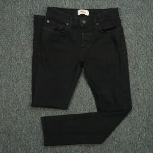 Baldwin Jeans Men 30x30 Black Raw Slim 75 Selvedge Straight 5 Pocket